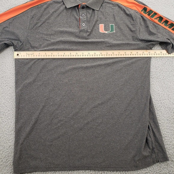 University of Miami Hurricanes Shirt Mens Large Gray Short Sleeve Polo - Picture 11 of 11